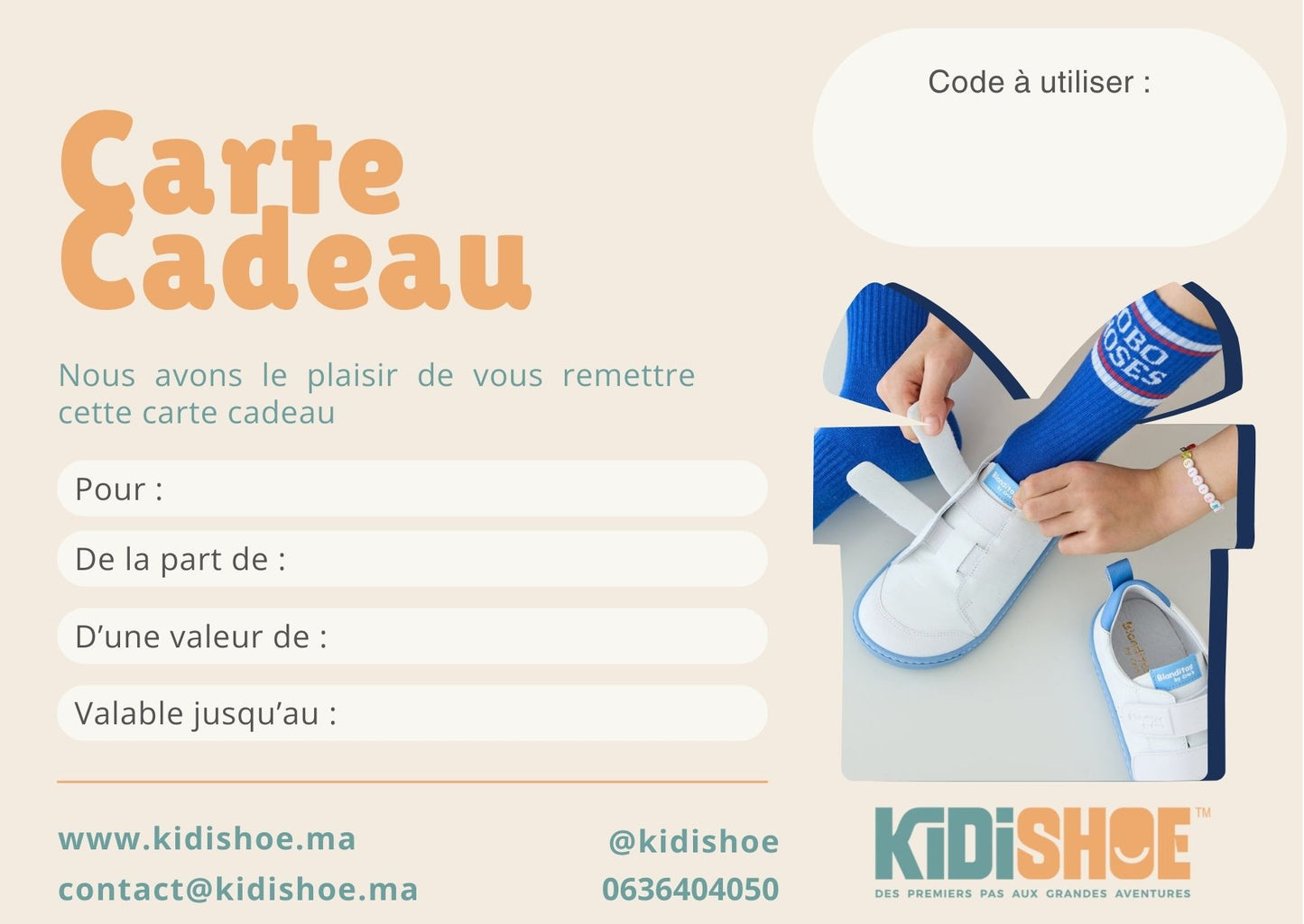 Carte Cadeau Kidishoe